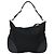 Prada Hobo Zip Tessuto in Pelle Grande Nero - vista 2