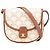 Céline Bolso cruzado Celine Mini Triomphe de lona recubierta blanca Castaño Blanco