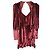 Abito Mini Wrap Fortune di Reformation in Velluto Borgogna Rosso Bordò