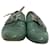 Oxfords stringati Prada in pelle verniciata verde Verde oliva - vista 3