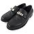 Mocassins de couro com fivela Kelly Destin da Hermès Preto