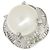 Autre Marque Pt900 Platin Perlen-Diamantring Silber