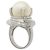 Autre Marque Pt900 Platin Perlen-Diamantring Silber - Ansicht 3
