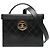 Chanel Bicolor Vanity Schultertasche Schwarz