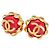Orecchini a clip vintage Chanel Coco Mark Rosso D'oro