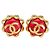 Orecchini a clip vintage Chanel Coco Mark Rosso D'oro - vista 2