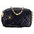 Borsa a spalla con catena e frange Coco Mark Matelassé di Chanel Blu navy