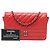 Wallet On Chain Cartera diagonal de piel de cabra acolchada roja de Chanel con cadena - vista 8