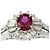 Autre Marque Anello in Platino Pt900 con Rubino da 0,48ct e Diamante da 0,22ct Argento - vista 4