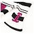Chanel P60636 Seidenmischung Kleid Schwarz Mehrfarben Roh Bordeaux - Ansicht 4