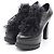 Leder-Fell-Stiefeletten von Louis Vuitton Schwarz