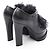 Leder-Fell-Stiefeletten von Louis Vuitton Schwarz - Ansicht 2