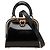 Borsa a mano in pelle verniciata nera Christian Dior Nero