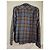Camicia a quadri da uomo Diesel blu e marrone taglia M 38 - vista 8