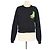 Off White Sudadera de manga larga de algodón negro con estampado floral Off-White