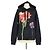 Sudadera de punto de algodón con estampado de rosa negra Valentino Negro Blanco