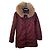 Chaqueta de plumas Max Mara The Cube burdeos con capucha de piel