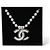 CC Perlen Metall Email Grau Halskette Chanel - Ansicht 3