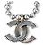 CC Perlen Metall Email Grau Halskette Chanel - Ansicht 4