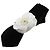Fermaglio in nastro Camelia di Chanel Nero Bianco