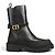 Botas Dior de cuero de ternera liso negro con hebilla CD Talla 40