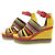 Sandali con zeppa in pelle Ines di Hermès Rosa Multicolore Giallo - vista 2