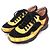 Chanel COCO Mark Tweed Switch Wildleder-Sneaker Braun Schwarz Golden Gelb