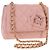 Chanel Vintage Camellia Umhängetasche aus gestepptem Lammleder Micro Pink