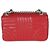 Bolsa de corrente média em couro de bezerro macio vermelho Impunture Diagramme da Prada - vista 2