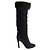 Sergio Rossi Schwarze Wildlederstiefel mit Fellfutter