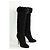 Sergio Rossi Schwarze Wildlederstiefel mit Fellfutter - Ansicht 3