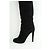 Sergio Rossi Schwarze Wildlederstiefel mit Fellfutter - Ansicht 4