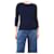 Autre Marque Navyblauer Kaschmir-Pullover mit Ellbogenpatches - Größe S Marineblau  - Ansicht 1