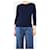 Autre Marque Navyblauer Kaschmir-Pullover mit Ellbogenpatches - Größe S Marineblau  - Ansicht 3