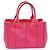 Prada Canapa Mini Tote aus Canvas in Pink - Ansicht 3