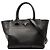 Sac à main Prada en cuir de veau noir, petit modèle, avec poches jumelles cousues.
