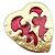 Yves Saint Laurent Arty Spilla a Cuore Rossa Oro Rosso D'oro Gold hardware