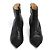 Stivali in Pelle Nera Punta Chanel EU39.5 UK6 US8.5 Nero