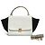 Trapèze Borsa Céline Phoebe Philo Trapeze Media in Pelle Bianco Latte e Nero con Tracolla Crudo