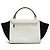Trapèze Borsa Céline Phoebe Philo Trapeze Media in Pelle Bianco Latte e Nero con Tracolla Crudo - vista 3
