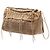 Chanel Borsa a Flap in Suede Perforato Marrone con Frange Beige - vista 2