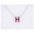 Hermès NEUF COLLIER PENDENTIF HERMES POP H LAQUE ROUGE PALLADIE + CHAINE EN ARGENT  - vue 2