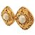 VINTAGE CHANEL TOURBILLONS & PERLEN 1980 GOLDENE OHRRINGE - Ansicht 3