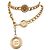 VINTAGE CHANEL GÜRTELHALSKETTE MIT CC MEDAILLON KETTE GRÖSSE 65 80 Golden