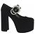 Sandali Miu Miu in velluto nero con plateau
