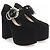 Sandali Miu Miu in velluto nero con plateau - vista 4