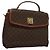 Céline Vintage Celine Triomphe Handtasche aus Macadam-Canvas Braun