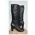 Prada Glitzer Lederstiefel Schwarz mit Metall-Logo - Ansicht 5