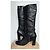Prada Glitzer Lederstiefel Schwarz mit Metall-Logo - Ansicht 6