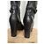 Prada Glitzer Lederstiefel Schwarz mit Metall-Logo - Ansicht 9